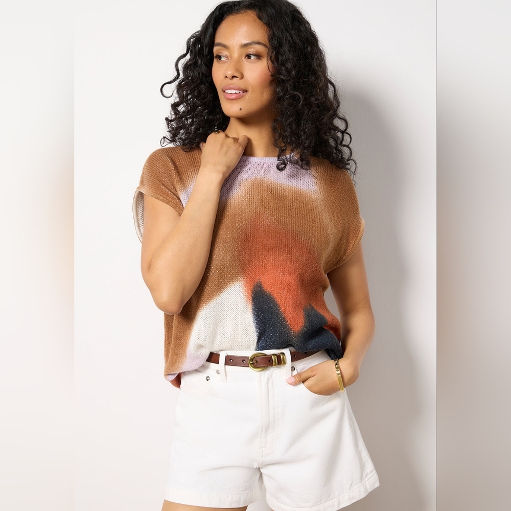 Evereve Lana Bowie Multicolor Sleeveless Sweater Size S⚘️ Retail $118
